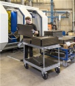 Kraftig rullevogn til 800 kg. 2 hylder