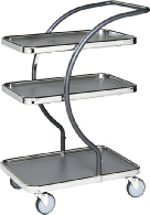 Rullebord rustfrit med 3 hylder. Design