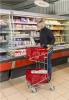 Vogn med indkøbskurve i funktion