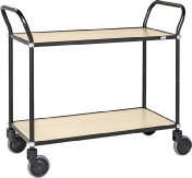 Design rullebord sort stel og birkelaminatplader