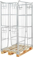 Pallecontainer. 1200x800x1800 mm. Med halvhængt låge