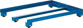 Palleholder med hjul. Til placering under lagereolens nederste hylde