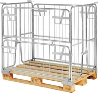 Pallecontainer med halvhængte låger