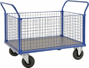 Lagervogn til 500 kg. Med 4 gittersider 