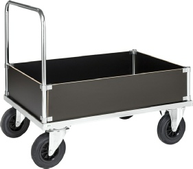 Skubbevogn til 500 kg. Med laminatsider elforzinket stel