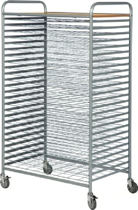 Tørevogn med 25 gitterhylder 