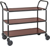 Design rullebord sort stel og mahognilaminatplader