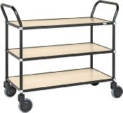 Design rullebord sort stel og birkelaminatplader