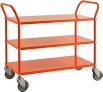 Rullebord 3 hylder i stål. Orange