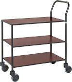Design rullebord sort stel og mahognilaminatplader